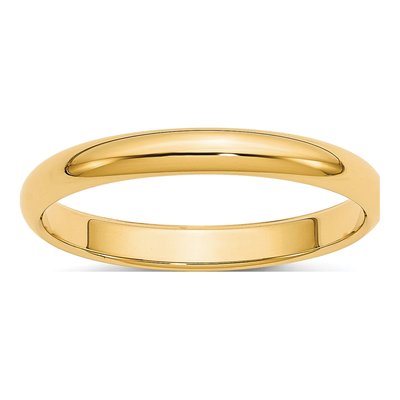 10K Yellow Gold 3mm Half Round Wedding Band