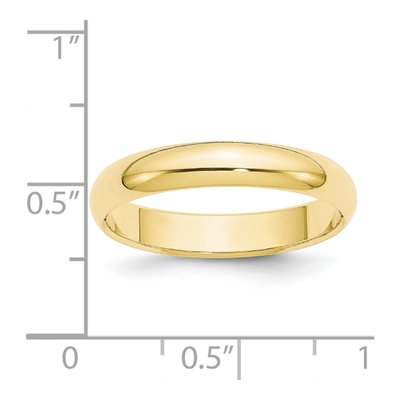 10K Yellow Gold 4mm Half Round Wedding Band – view 3