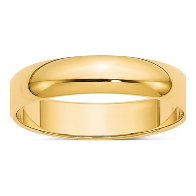 10K Yellow Gold 5mm Half Round Wedding Band