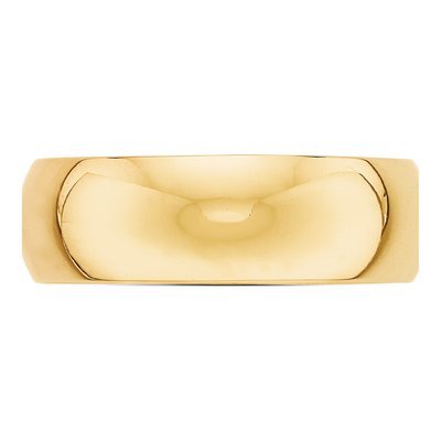 10K Yellow Gold 7mm Half Round Wedding Band – view 3