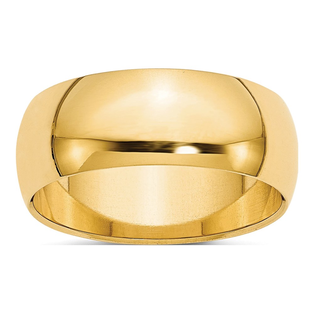 10K Yellow Gold 8mm Half Round Wedding Band