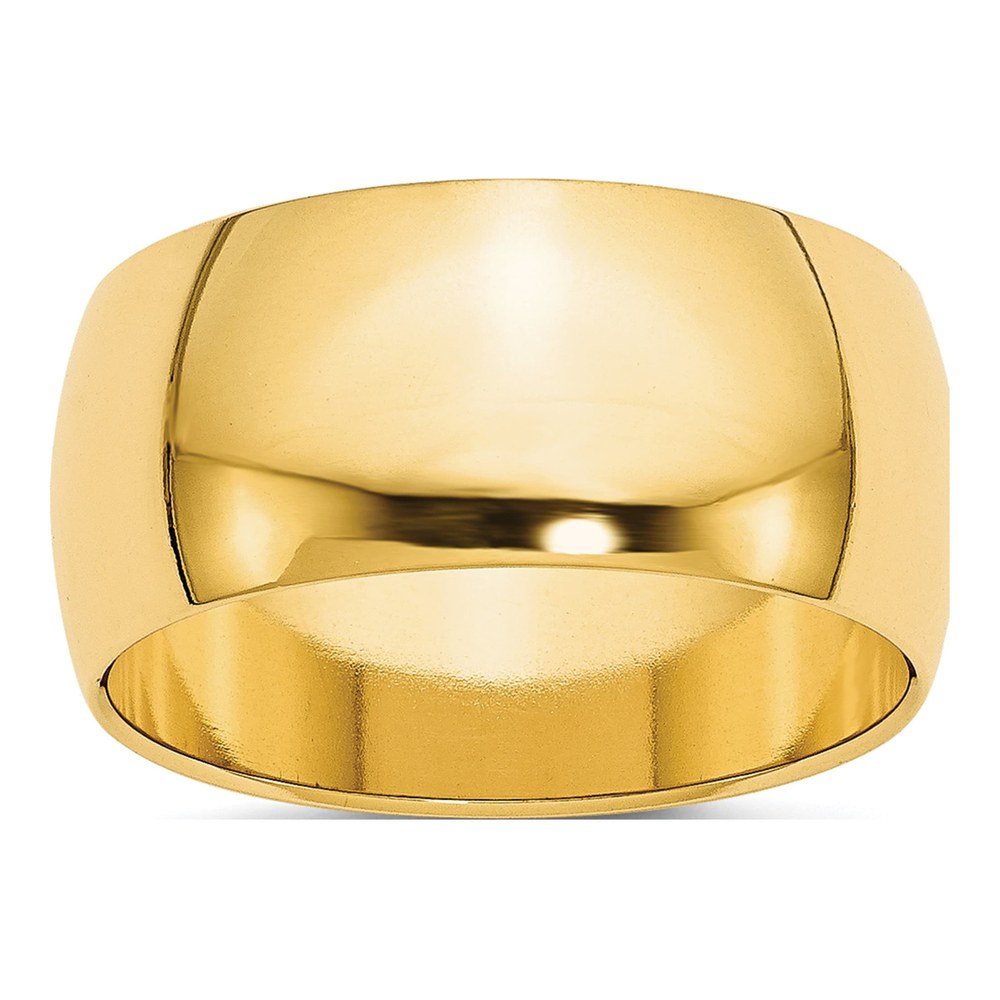 10K Yellow Gold 10mm Half Round Wedding Band