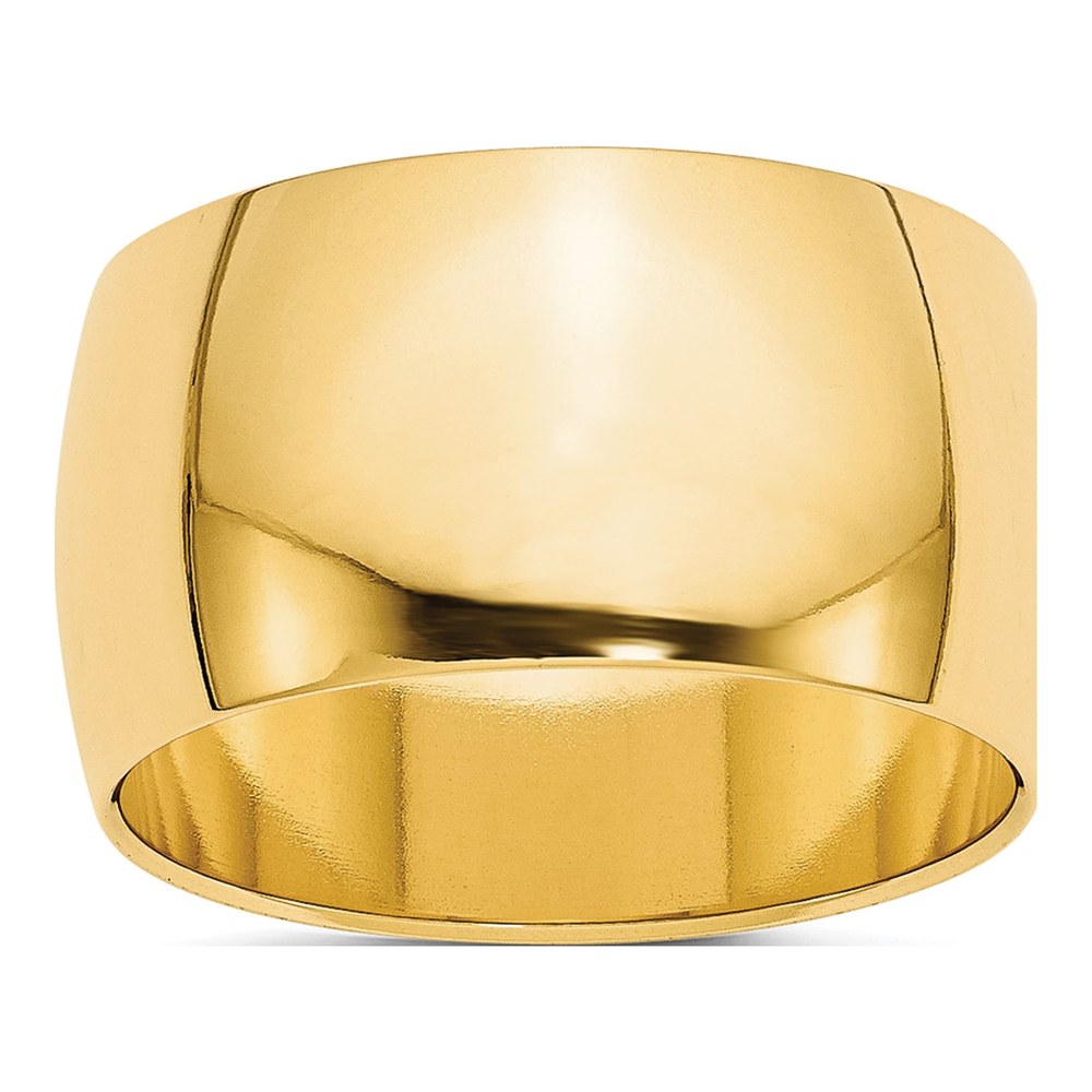 10K Yellow Gold 12mm Half Round Wedding Band