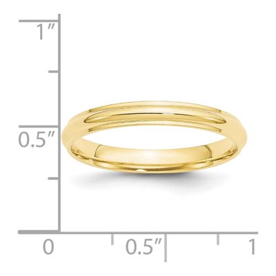10K Yellow Gold 3mm Wedding Band – view 3