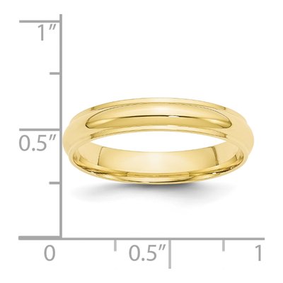 10K Yellow Gold 4mm Half Round Wedding Band – view 3