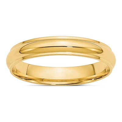 10K Yellow Gold 4mm Half Round Wedding Band