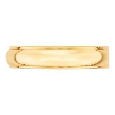 10K Yellow Gold 5mm Half Round Wedding Band – view 3