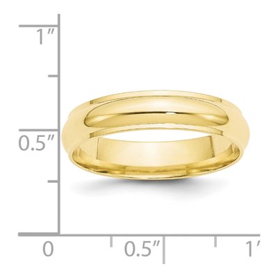 10K Yellow Gold 5mm Half Round Wedding Band – view 4