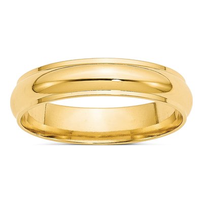 10K Yellow Gold 5mm Half Round Wedding Band