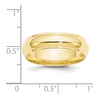 10K Yellow Gold 6mm Half Round Wedding Band – view 3