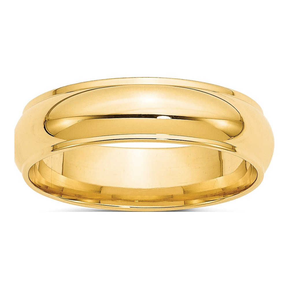 10K Yellow Gold 6mm Half Round Wedding Band