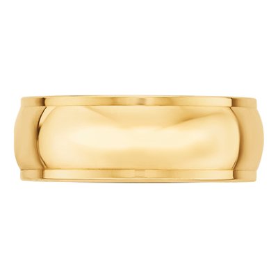 Men's 10K Yellow Gold 8mm Half Round Wedding Band – view 2