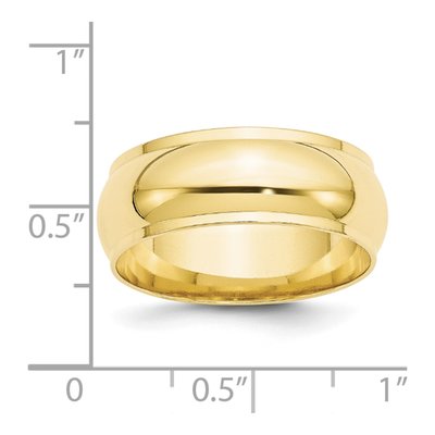 Men's 10K Yellow Gold 8mm Half Round Wedding Band – view 3