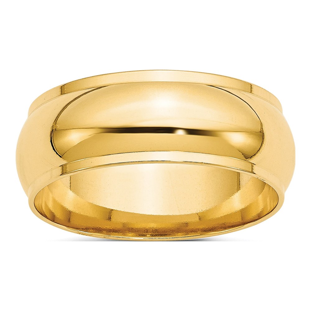 Men's 10K Yellow Gold 8mm Half Round Wedding Band