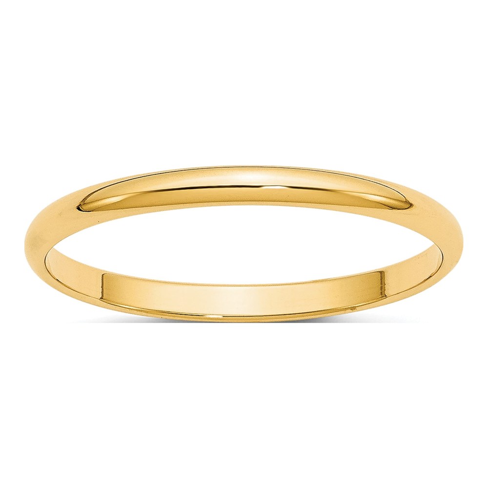 10K Yellow Gold 2mm Half Round Wedding Band