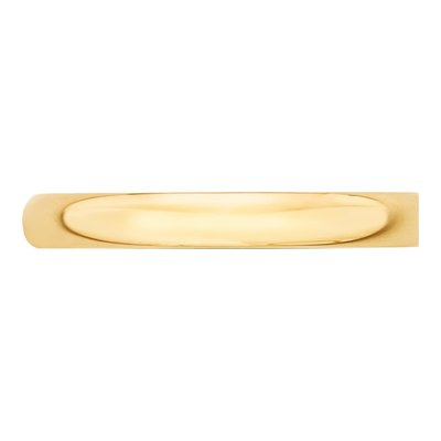 10K Yellow Gold 3mm Half Round Wedding Band – view 3