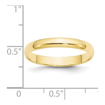 10K Yellow Gold 3mm Half Round Wedding Band – view 4