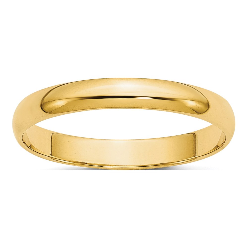 10K Yellow Gold 3mm Half Round Wedding Band