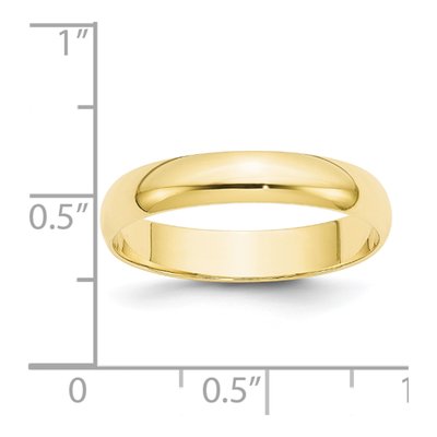 10K Yellow Gold 4mm Half Round Wedding Band – view 4