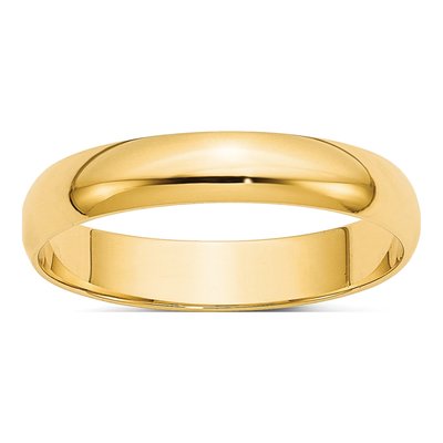 10K Yellow Gold 4mm Half Round Wedding Band