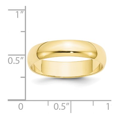 10K Yellow Gold 5mm Half Round Wedding Band – view 4