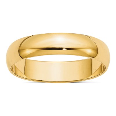 10K Yellow Gold 5mm Half Round Wedding Band