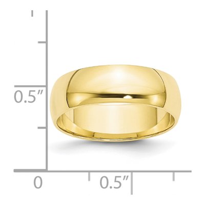 10K Yellow Gold 6mm Half Round Wedding Band – view 3