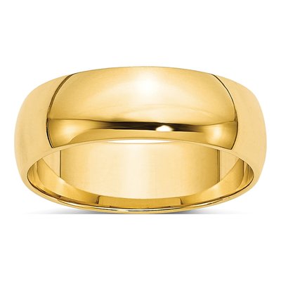 10K Yellow Gold 6mm Half Round Wedding Band