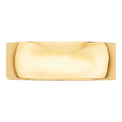 10K Yellow Gold 7mm Half Round Wedding Band – view 3