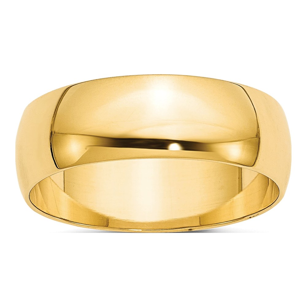 10K Yellow Gold 7mm Half Round Wedding Band