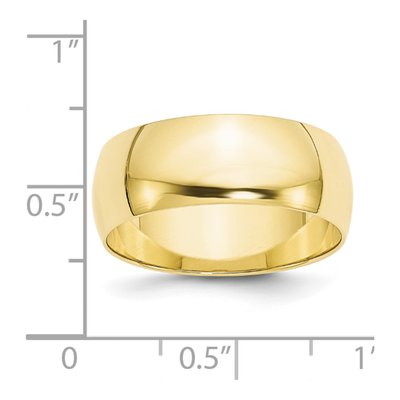 10K Yellow Gold 8mm Wedding Band – view 4