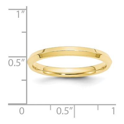 10K Yellow Gold 2.5mm Knife Edge Comfort-Fit Wedding Band – view 4