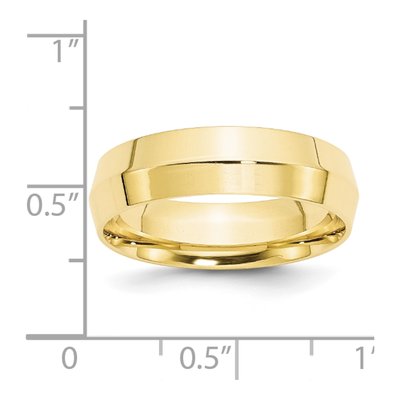 10K Yellow Gold 6mm Knife Edge Comfort-Fit Wedding Band – view 3
