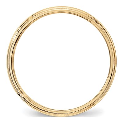 10K Yellow Gold 3mm Milgrain Wedding Band – view 2