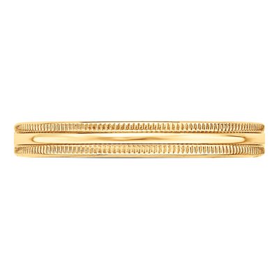 10K Yellow Gold 3mm Milgrain Wedding Band – view 3
