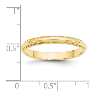 10K Yellow Gold 3mm Milgrain Wedding Band – view 4