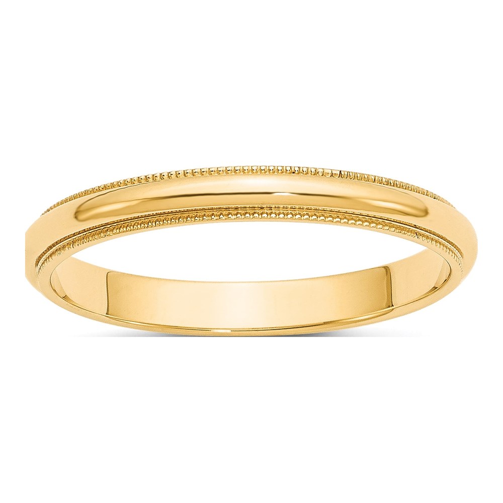 10K Yellow Gold 3mm Milgrain Wedding Band
