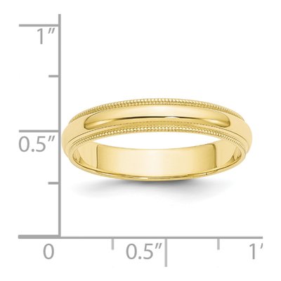 10K Yellow Gold 4mm Milgrain Wedding Band – view 4