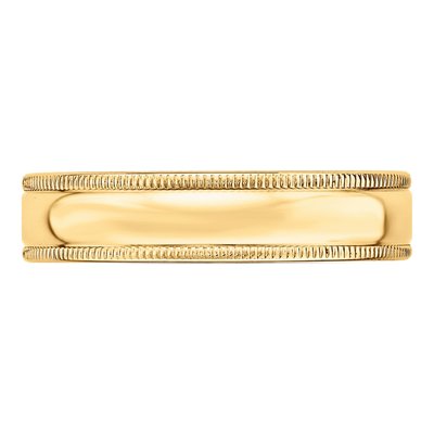 10K Yellow Gold 5mm Milgrain Wedding Band – view 3