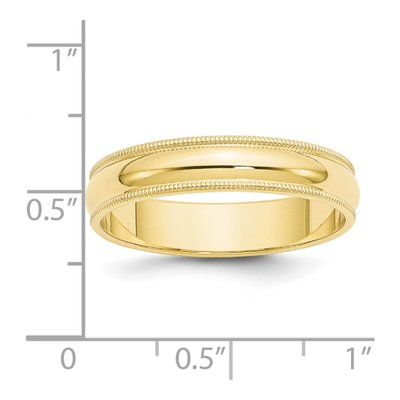 10K Yellow Gold 5mm Milgrain Wedding Band – view 4