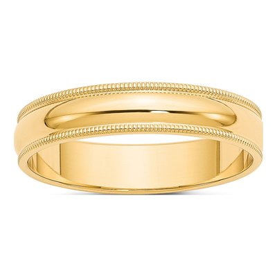 10K Yellow Gold 5mm Milgrain Wedding Band