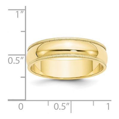 10K Yellow Gold 6mm Milgrain Wedding Band – view 4
