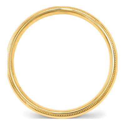 10K Yellow Gold 4mm Milgrain Comfort-Fit Wedding Band – view 4