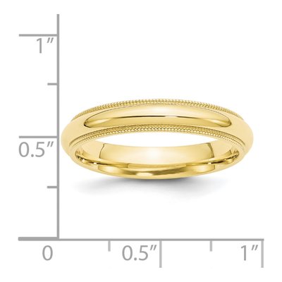 10K Yellow Gold 4mm Milgrain Comfort-Fit Wedding Band – view 5