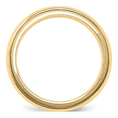 10K Yellow Gold 5mm Milgrain Comfort-Fit Wedding Band – view 2