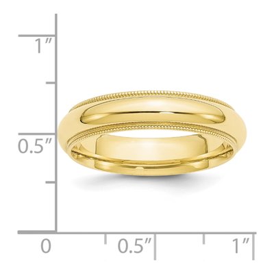 10K Yellow Gold 5mm Milgrain Comfort-Fit Wedding Band – view 3