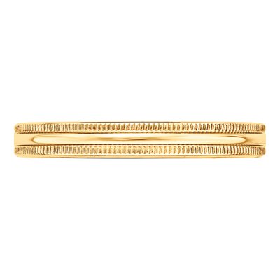 10K Yellow Gold 3mm Milgrain Wedding Band – view 3