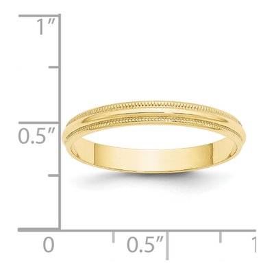 10K Yellow Gold 3mm Milgrain Wedding Band – view 4