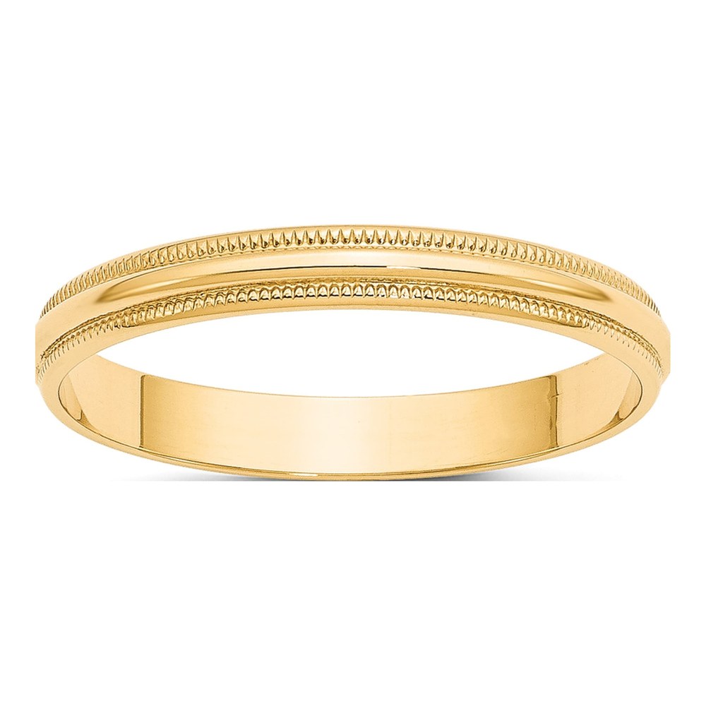 10K Yellow Gold 3mm Milgrain Wedding Band
