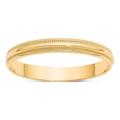 10K Yellow Gold 3mm Milgrain Wedding Band